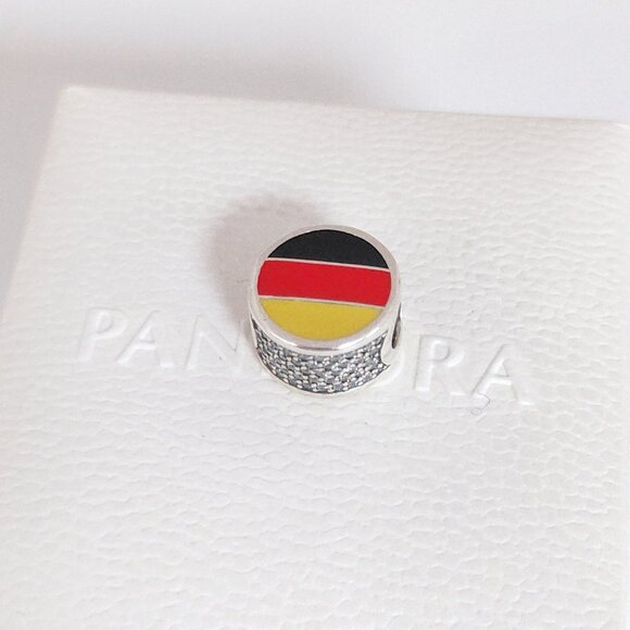Pandora Germany Flag Charm Bead Travel Vacation S925 Silver with box - Picture 3 of 8